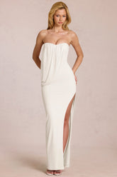 Bandeau Draped Maxi Dress in Ivory