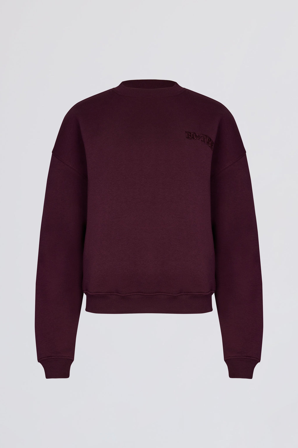 Oversized Crew-Neck Jumper in Burgundy