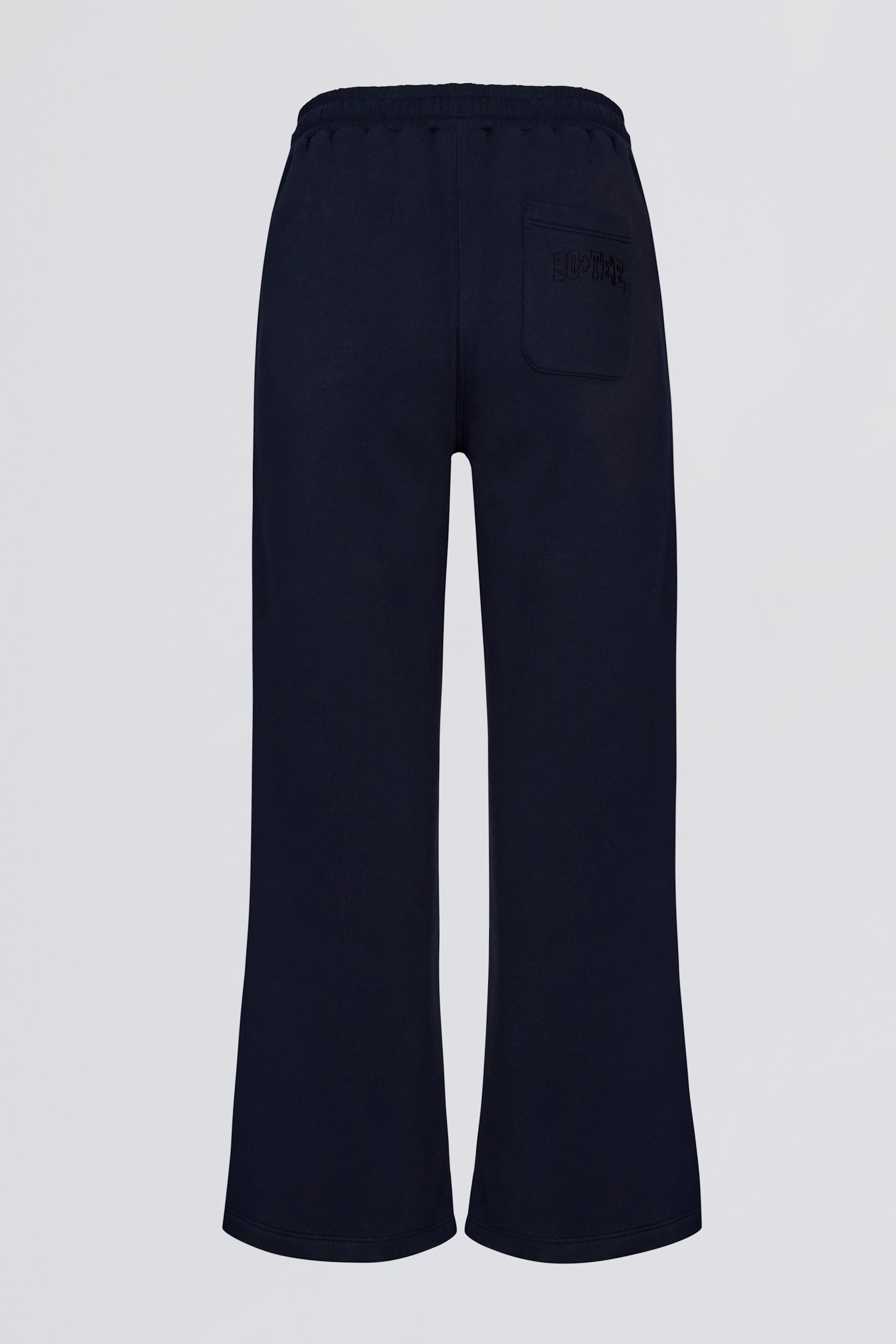Brushed Jersey Wide-Leg Joggers in Classic Navy