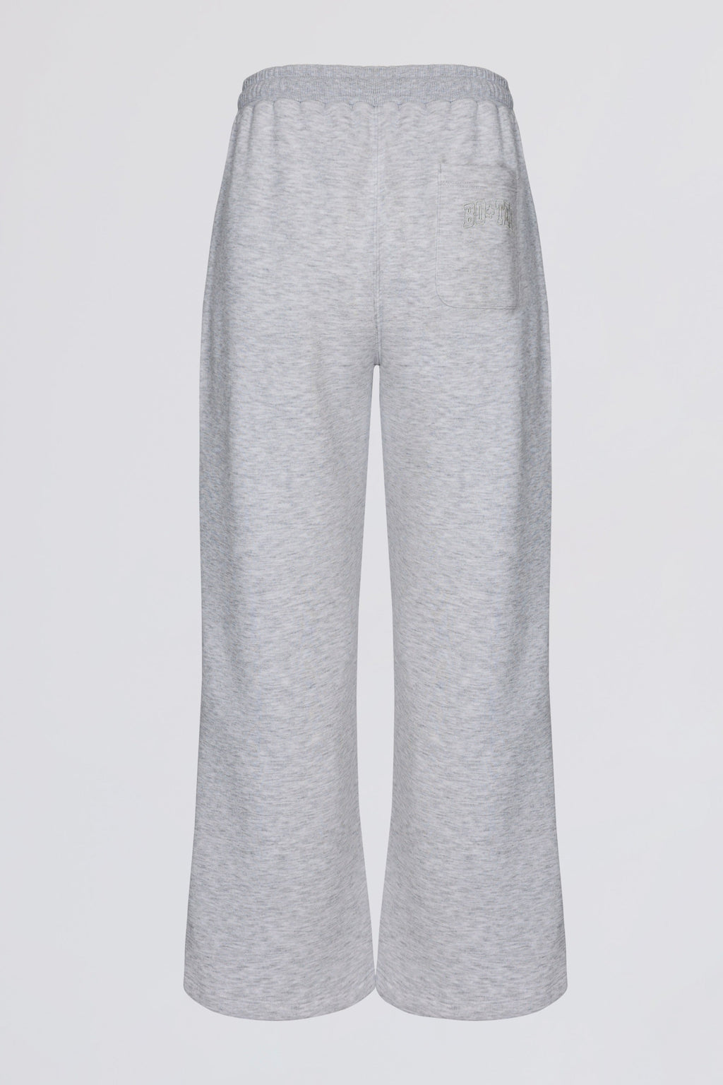Brushed Jersey Wide-Leg Joggers in Grey Marl