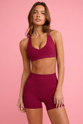 Soft Active Mini Shorts in Burgundy
