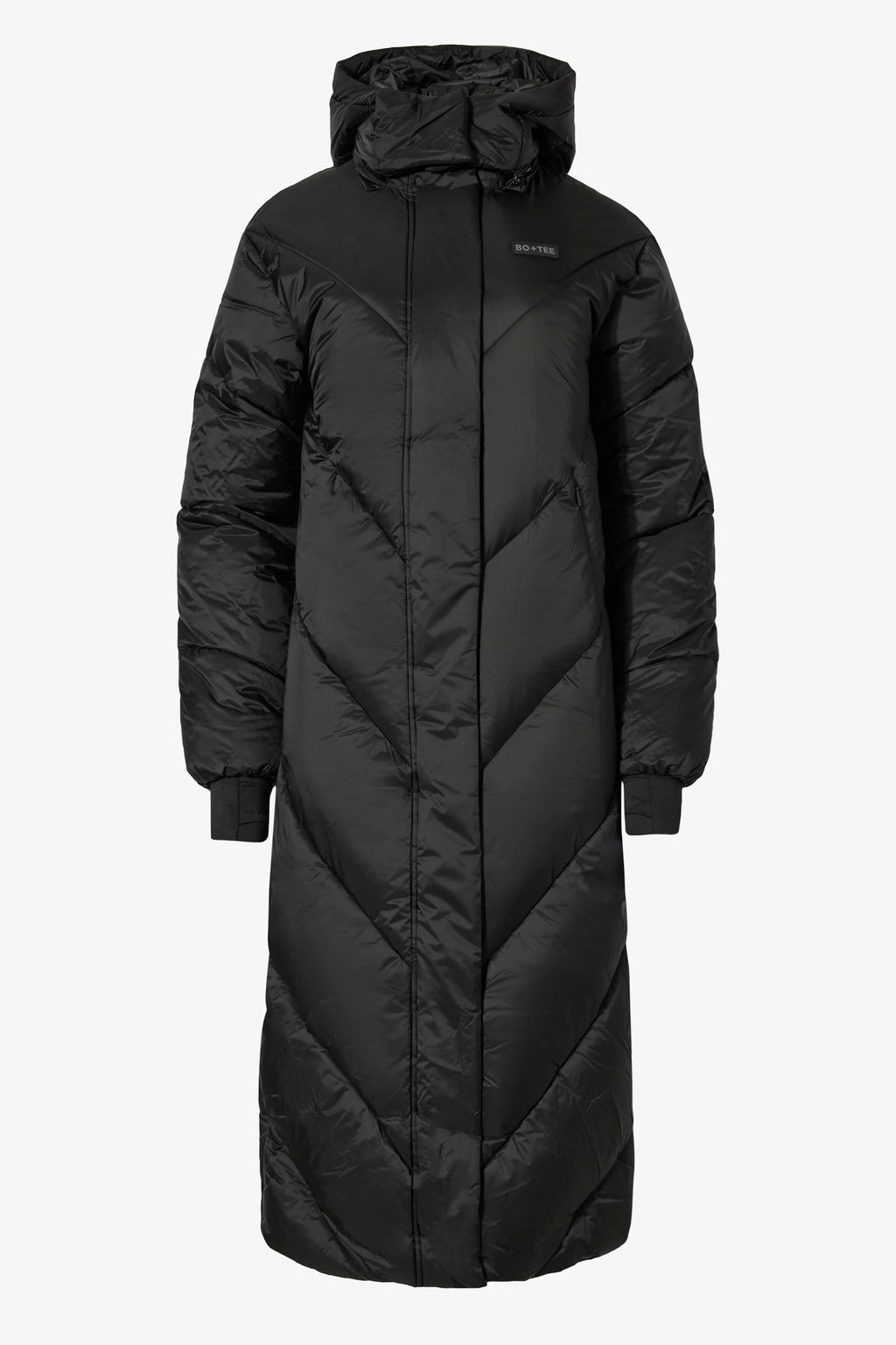 Waterproof Hooded Long Parka Coat in Black