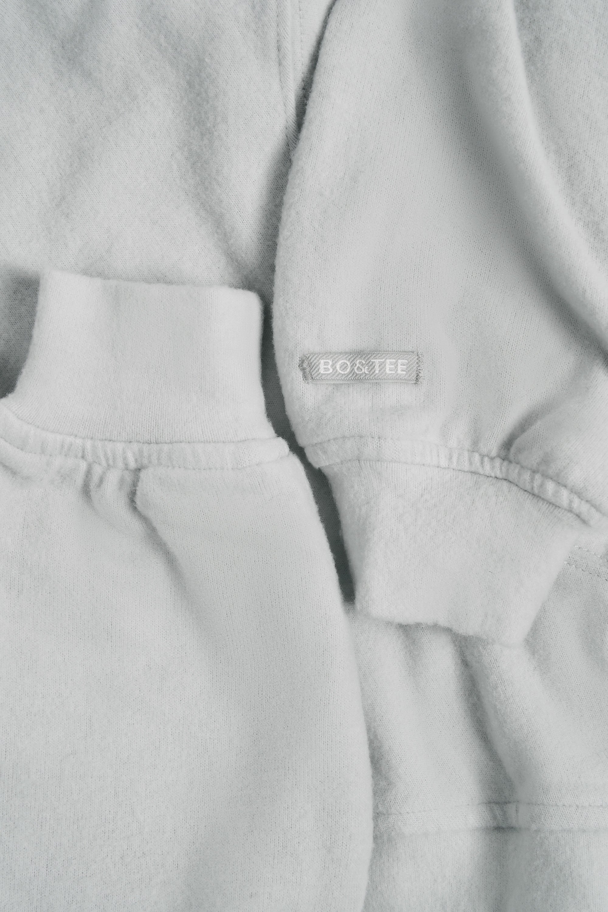 Brushed Jersey Hooded Cropped Shrug in Fog Grey