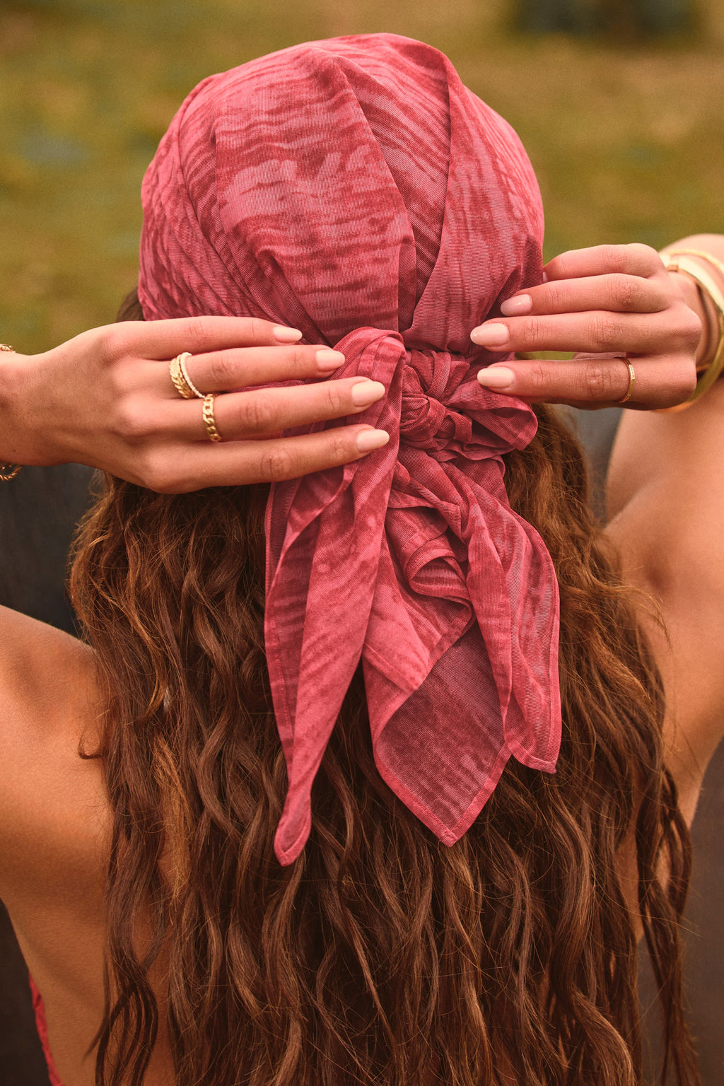Headscarf in Red Print